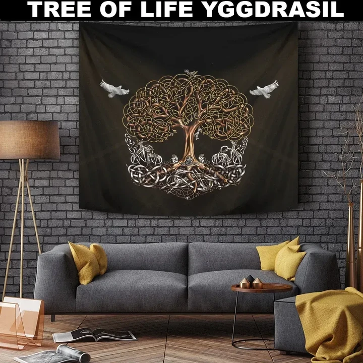 Viking Tapestry - Viking Tree Of Life Yggdrasil A7