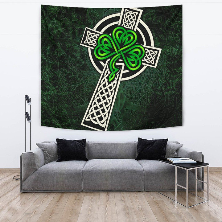 Ireland Celtic Tapestry - Celtic Cross & Shamrock Skew Style - BN22