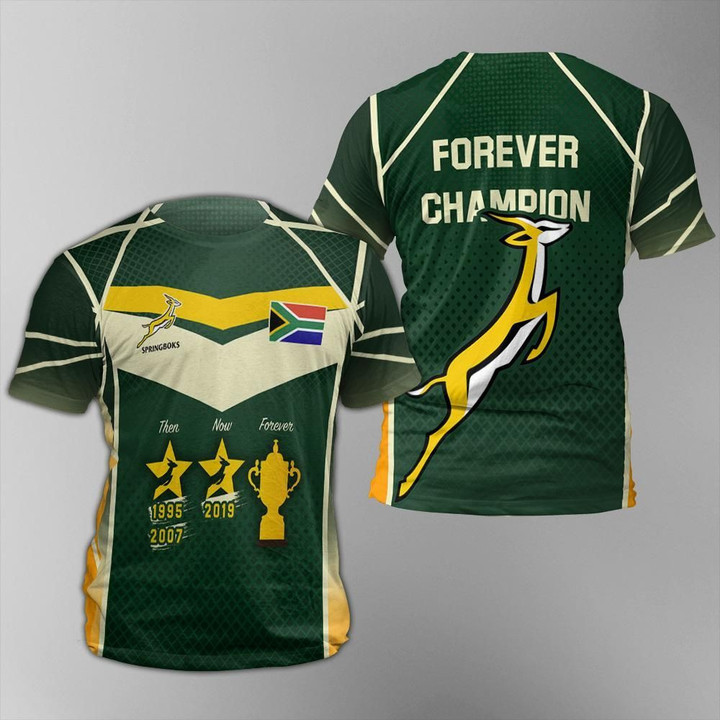 South Africa Springboks T-Shirt - Forever Champion TH7 | Lovenewzealand.co