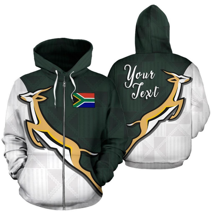 South Africa Springboks Forever Personalized Zip Up Hoodie | Lovenewzealand.co