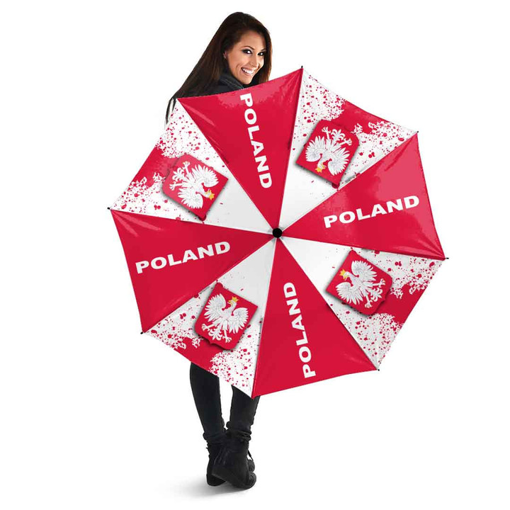 1sttheworld Umbrellas - Poland Flag Brush Style A35
