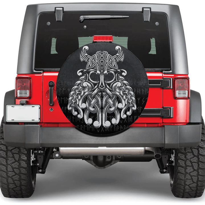 1sttheworld Spare Tire Cover - Vikings Odin Valhalla Green Spare Tire Cover A7