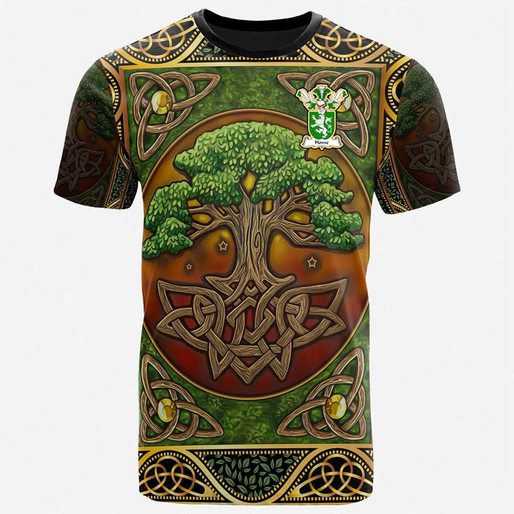 1sttheworld Tee - Home or Hume Family Crest T-Shirt - Celtic Tree Of Life A7