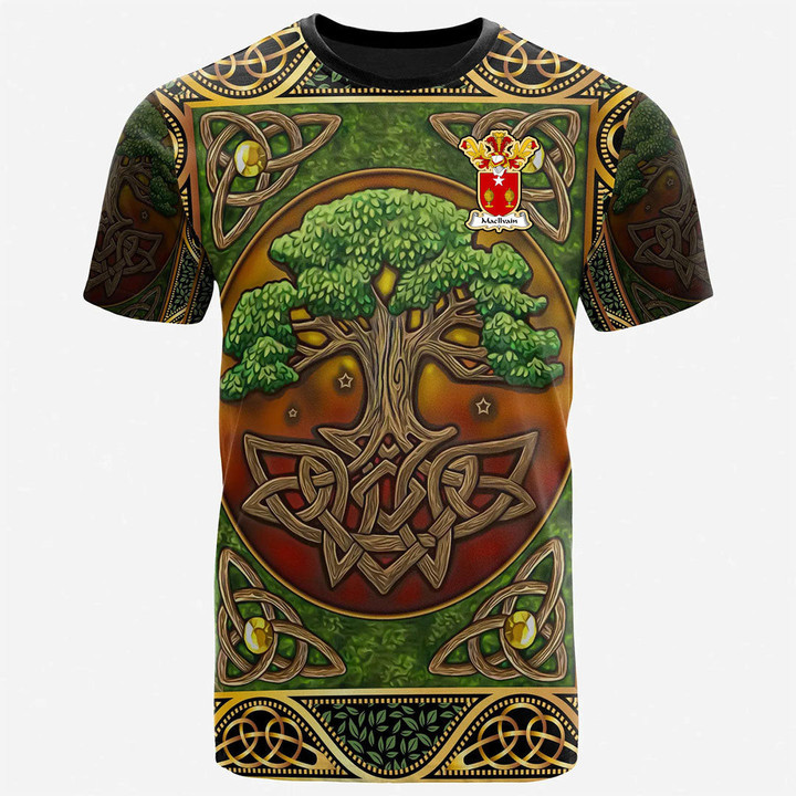 1sttheworld Tee - MacIlvain Family Crest T-Shirt - Celtic Tree Of Life A7