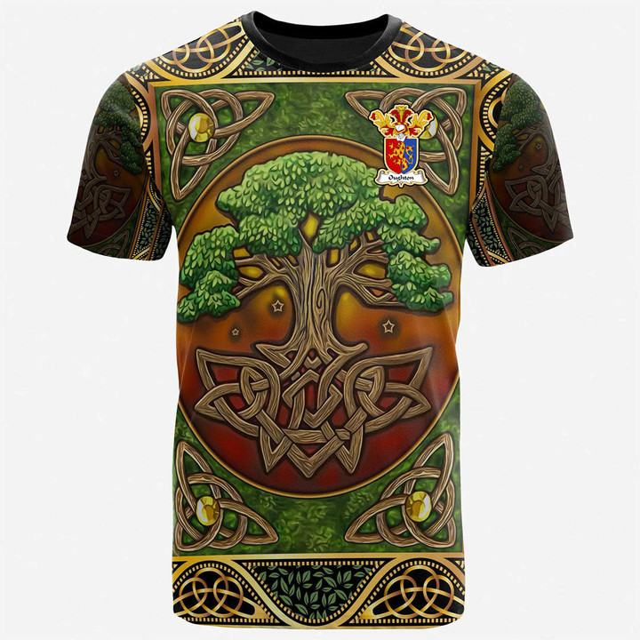 1sttheworld Tee - Oughton Family Crest T-Shirt - Celtic Tree Of Life A7