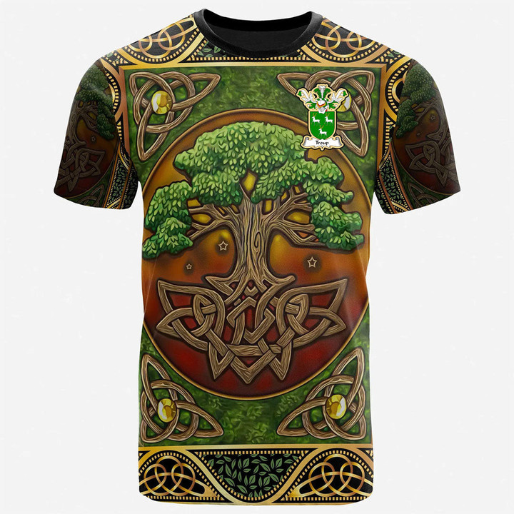 1sttheworld Tee - Troup Family Crest T-Shirt - Celtic Tree Of Life A7