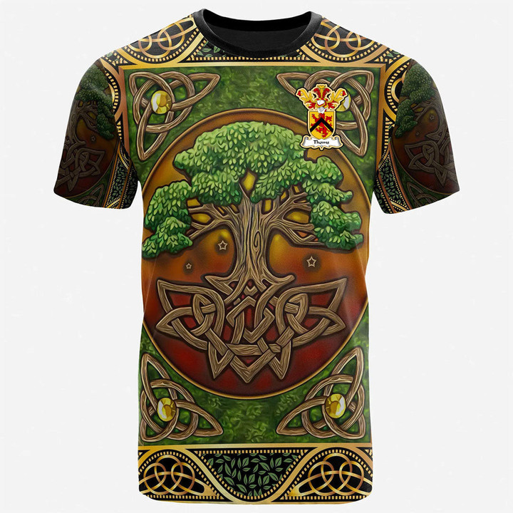 1sttheworld Tee - Thoms Family Crest T-Shirt - Celtic Tree Of Life A7