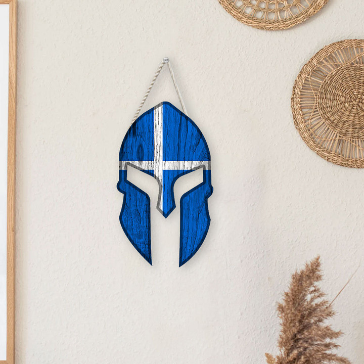 Scotland Shetland Custom Shape Wooden Sign Spartan Warrior Face A7 | 1sttheworld