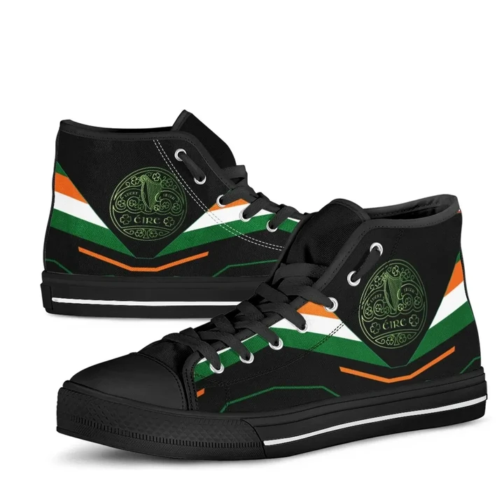 Celtic All Over Print High Top Shoe - Irish Shamrock With Celtic Patterns - BN21