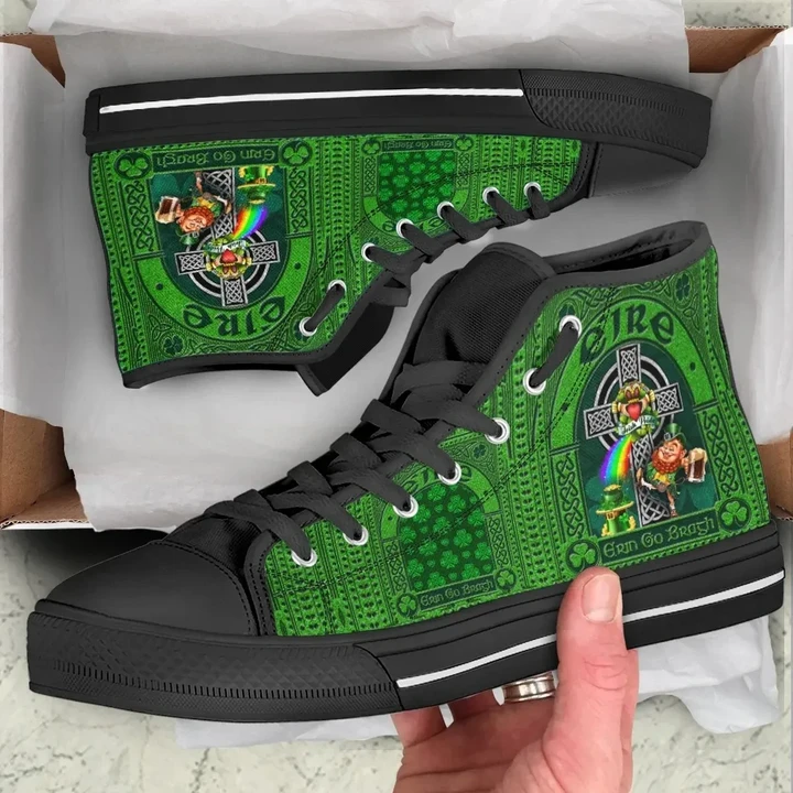 Ireland St. Patrick's Day High Top Shoe - Leprechaun with Celtic Claddagh Ring Cross - BN21