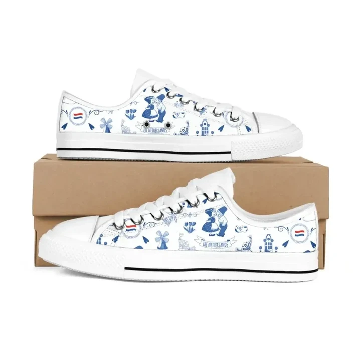 THE NETHERLANDS Symbols Low Top White Shoes A02