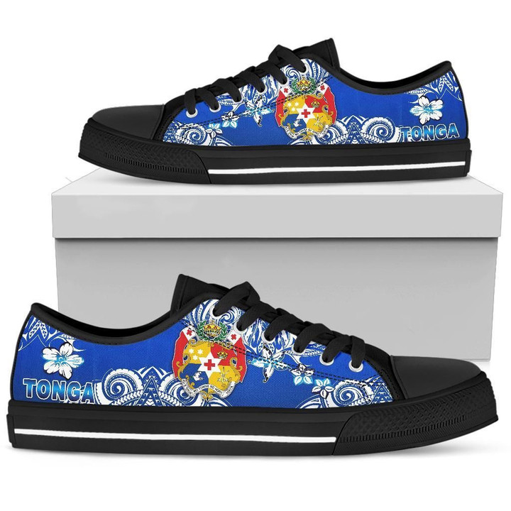 Mate Ma'a Tonga Rugby Low Top Shoe Polynesian Unique Vibes Blue A7