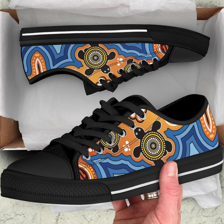1stAustralia Aboriginal Low Top Shoes - Indigenous Art Patterns Ver04 - BN25