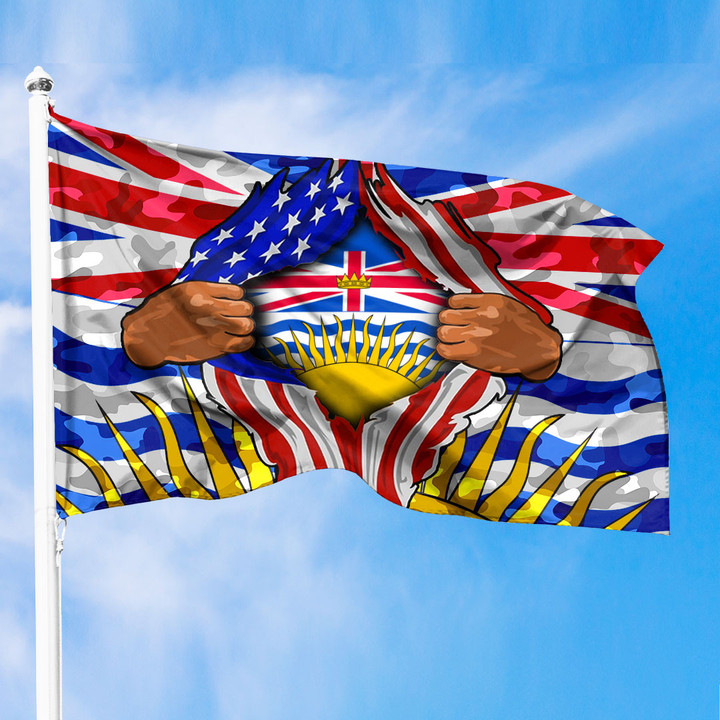 Canada Flag Of British Columbia Premium Flag - Canada Flag Of British Columbia Is Part of The America Special Camouflage Style A7 | 1sttheworld