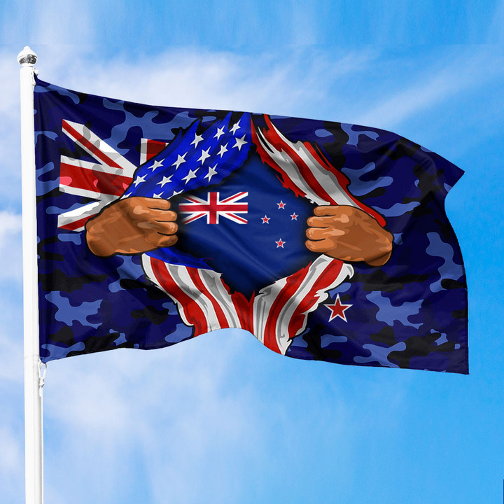 New Zealand Premium Flag - New Zealand Is Part of The America Special Camouflage Style A7 | 1sttheworld