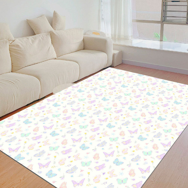 Floor Mat - Youngful Cute Butterfly Foldable Rectangular Thickened Floor Mat A7 | 1sttheworld