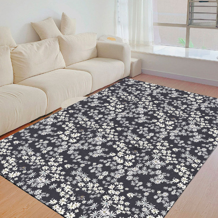 Floor Mat - Vintage Floral Simple and Delicate Foldable Rectangular Thickened Floor Mat A7 | 1sttheworld