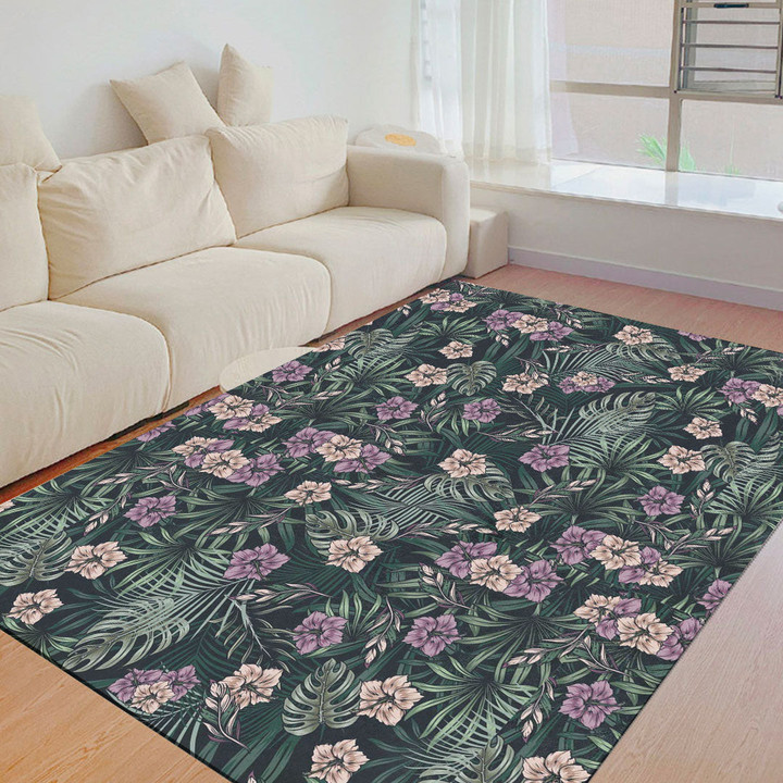 Floor Mat - Vintage Tropical Natural Seamless Foldable Rectangular Thickened Floor Mat A7 | 1sttheworld