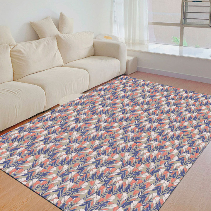 Floor Mat - Vintage Repeat Floral Foldable Rectangular Thickened Floor Mat A7 | 1sttheworld