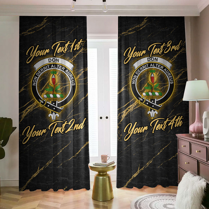 Don Scottish Family Crest - Blackout Curtains with Hooks Luxury Marble A7 | 1sttheworld
