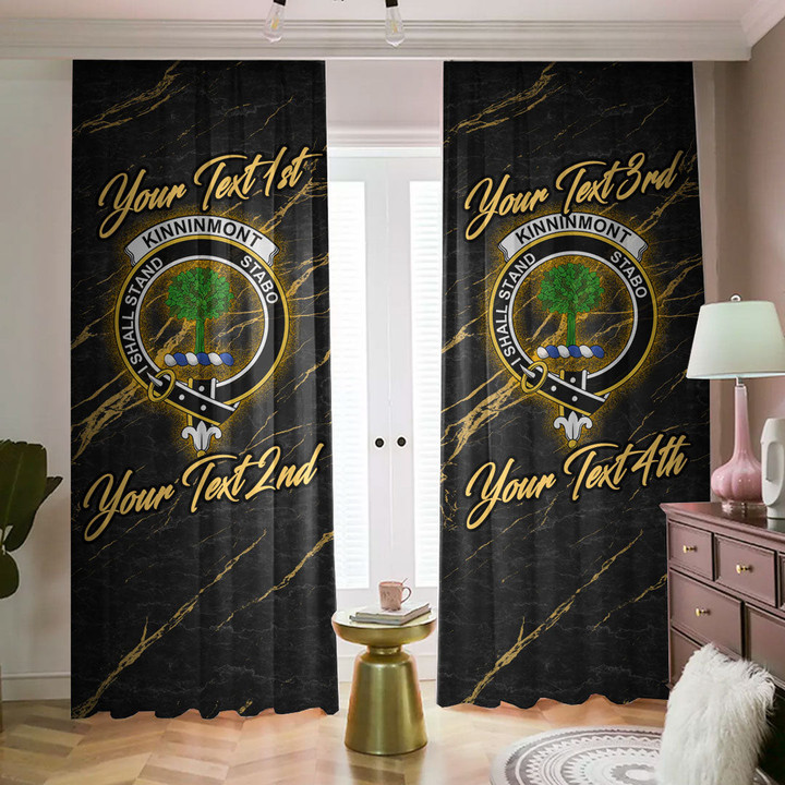 Kinninmont Scottish Family Crest - Blackout Curtains with Hooks Luxury Marble A7 | 1sttheworld
