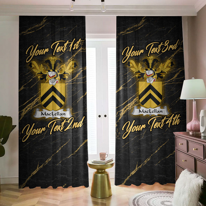 MacClellan or MacLellan Family Crest - Blackout Curtains with Hooks Luxury Marble A7 | 1sttheworld