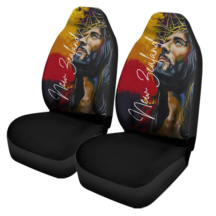 New Zealand Car Seat Covers - Jesus Christ Paint Brush Art A7 | 1sttheworld