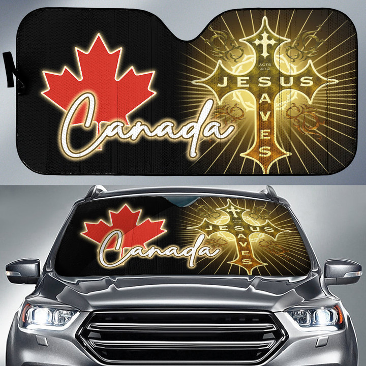 Canada Auto Sun Shades - Jesus Saves Religion God Christ Cross Faith A7 | 1sttheworld