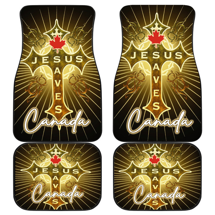 Canada Front and Back Car Mats - Jesus Saves Religion God Christ Cross Faith A7 | 1sttheworld