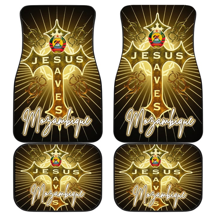 Mozambique Front and Back Car Mats - Jesus Saves Religion God Christ Cross Faith A7 | 1sttheworld