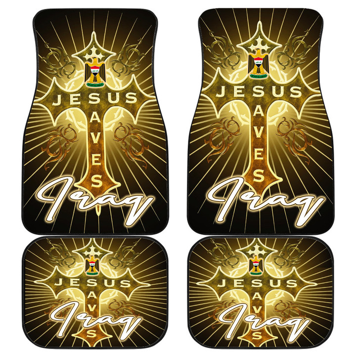 Iraq Front and Back Car Mats - Jesus Saves Religion God Christ Cross Faith A7 | 1sttheworld