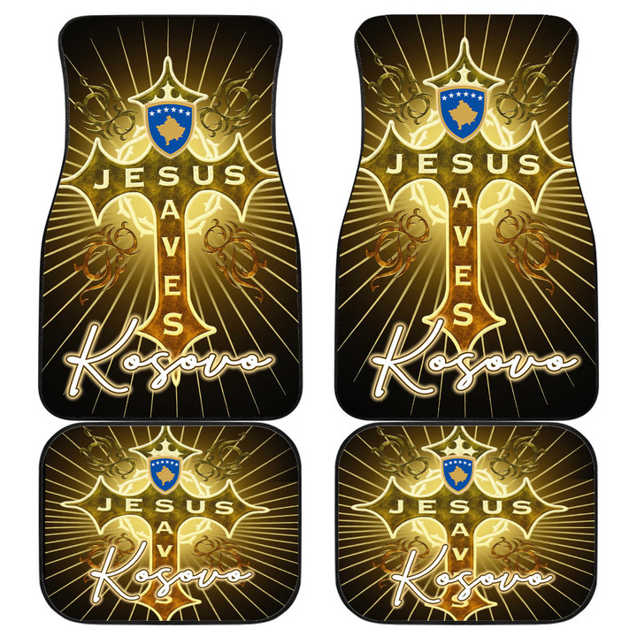 Kosovo Front and Back Car Mats - Jesus Saves Religion God Christ Cross Faith A7 | 1sttheworld