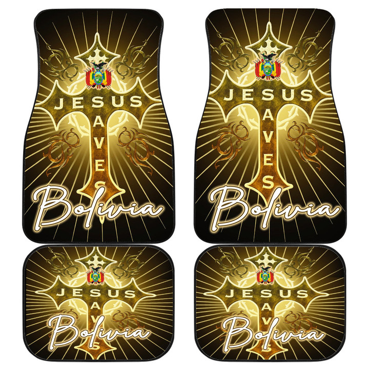 Bolivia Front and Back Car Mats - Jesus Saves Religion God Christ Cross Faith A7 | 1sttheworld