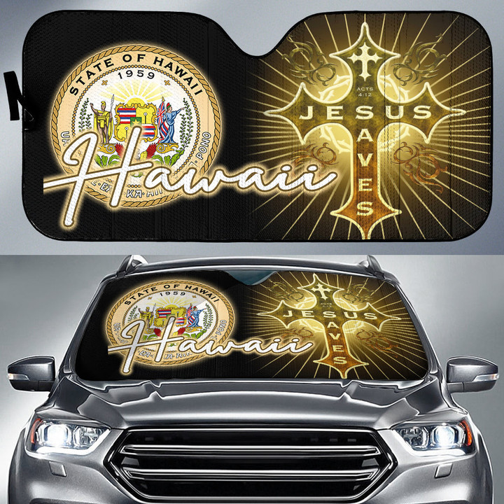 Hawaii Auto Sun Shades - Jesus Saves Religion God Christ Cross Faith A7 | 1sttheworld
