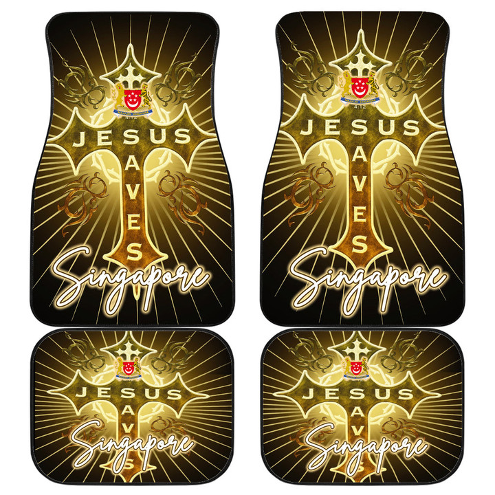 Singapore Front and Back Car Mats - Jesus Saves Religion God Christ Cross Faith A7 | 1sttheworld