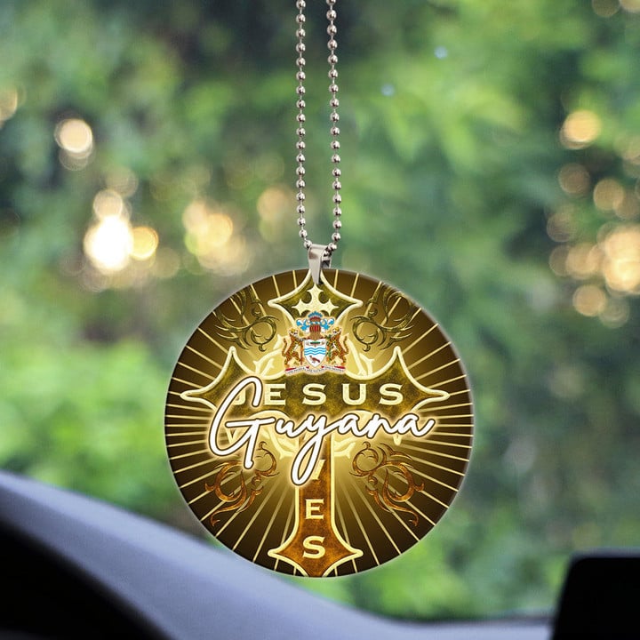 Guyana Acrylic Car Ornament - Jesus Saves Religion God Christ Cross Faith A7 | 1sttheworld