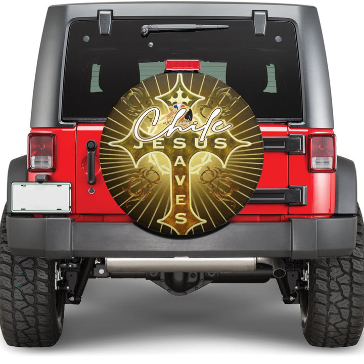 Chile Spare Tire Cover - Jesus Saves Religion God Christ Cross Faith A7 | 1sttheworld