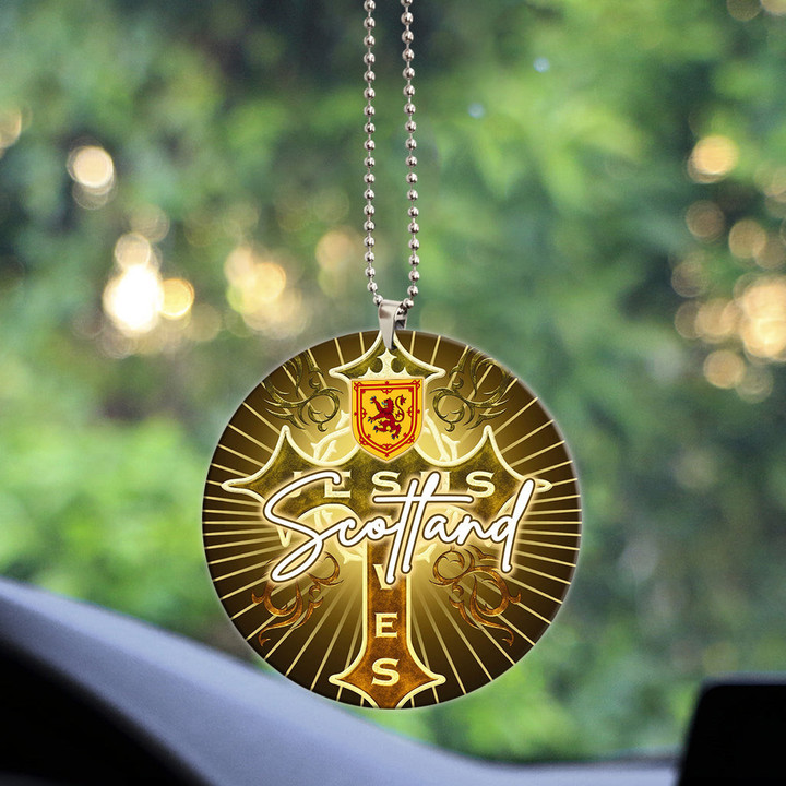 Scotland Acrylic Car Ornament - Jesus Saves Religion God Christ Cross Faith A7 | 1sttheworld