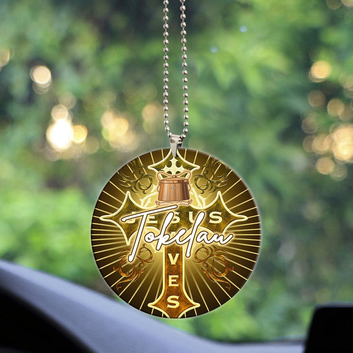 Tokelau Acrylic Car Ornament - Jesus Saves Religion God Christ Cross Faith A7 | 1sttheworld