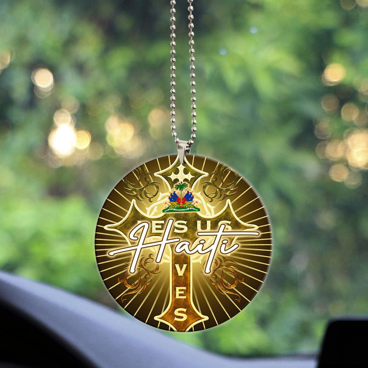 Haiti Acrylic Car Ornament - Jesus Saves Religion God Christ Cross Faith A7 | 1sttheworld