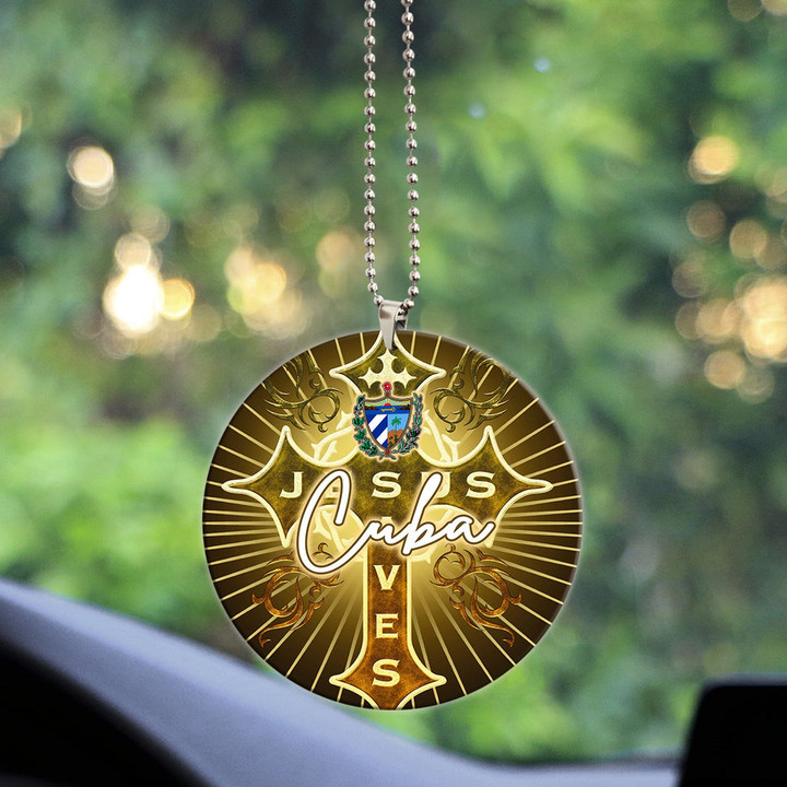 Cuba Acrylic Car Ornament - Jesus Saves Religion God Christ Cross Faith A7 | 1sttheworld