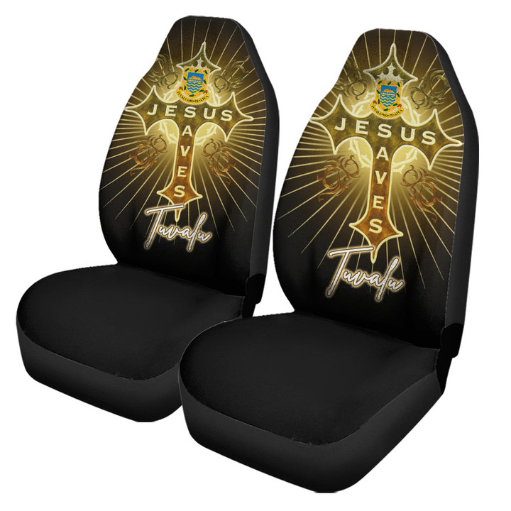 Tuvalu Car Seat Covers - Jesus Saves Religion God Christ Cross Faith A7 | 1sttheworld