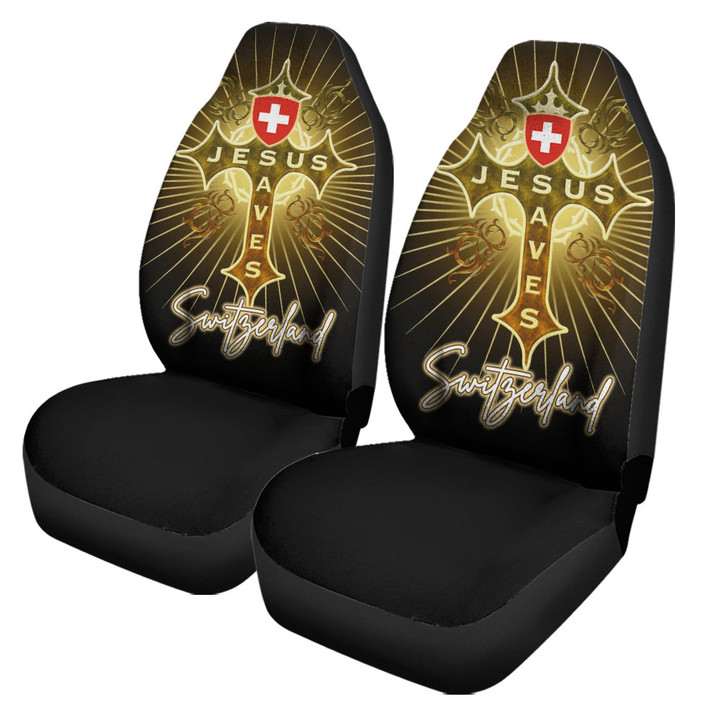 Switzerland New Car Seat Covers - Jesus Saves Religion God Christ Cross Faith A7 | 1sttheworld