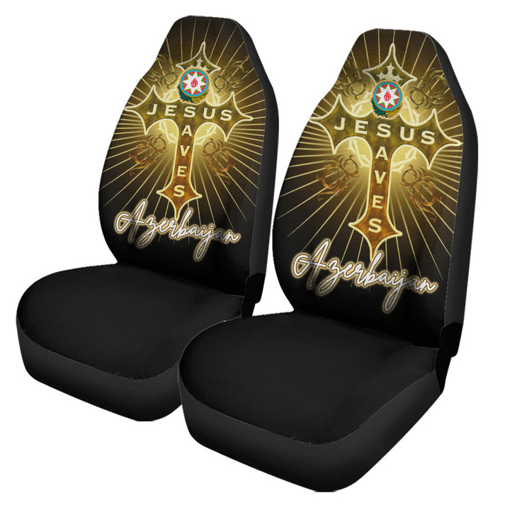 Azerbaijan Car Seat Covers - Jesus Saves Religion God Christ Cross Faith A7 | 1sttheworld