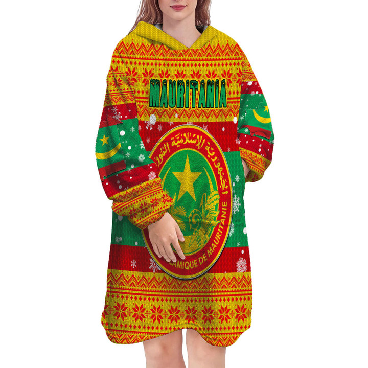 1sttheworld Clothing - Mauritania Christmas Pattern Snug Hoodie A31