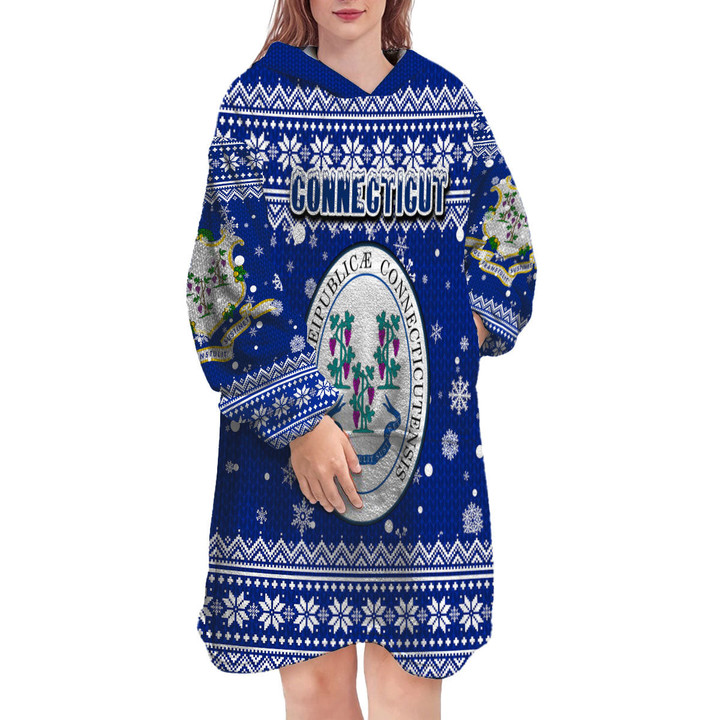 1sttheworld Clothing - Connecticut Christmas Pattern Snug Hoodie A31