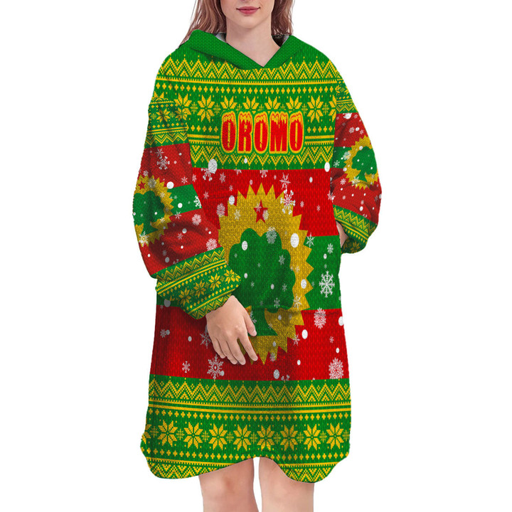 1sttheworld Clothing - Oromo Christmas Pattern Snug Hoodie A31