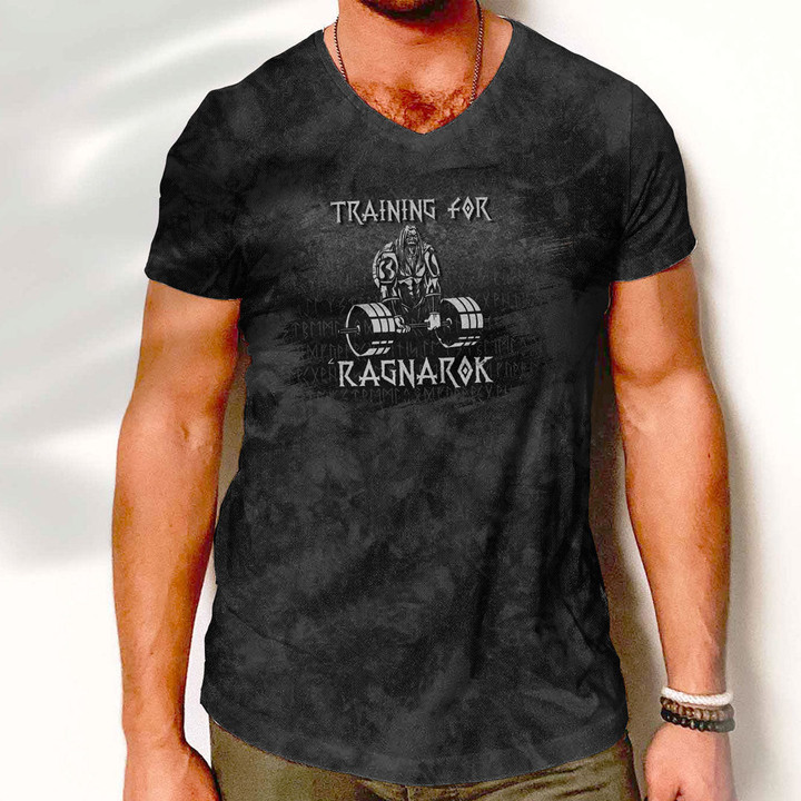 V-Neck T-Shirt - Training For Ragnarok V-Neck T-Shirt A7 | 1sttheworld