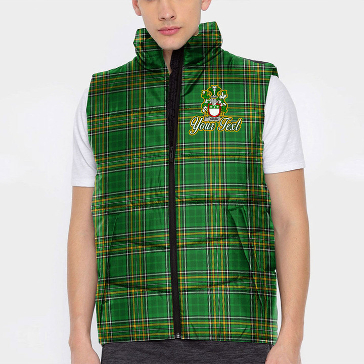 Ireland Drury or McDrury Irish Family Crest Padded Vest Jacket - Irish National Tartan A7 | 1sttheworld