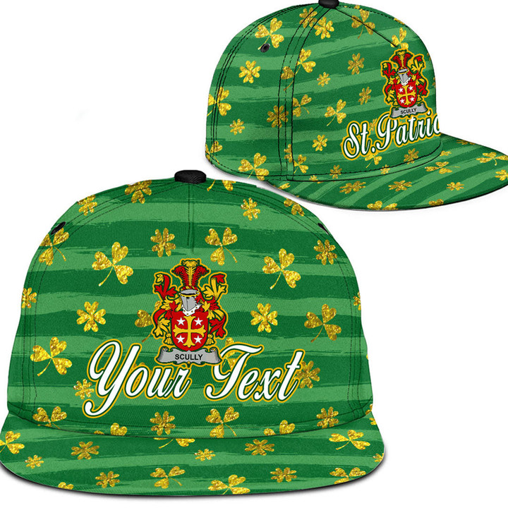 Ireland Scully or O Scully Irish Family Crest Snapback Hat - Luxury Golden Irish Shamrock A7 | 1sttheworld